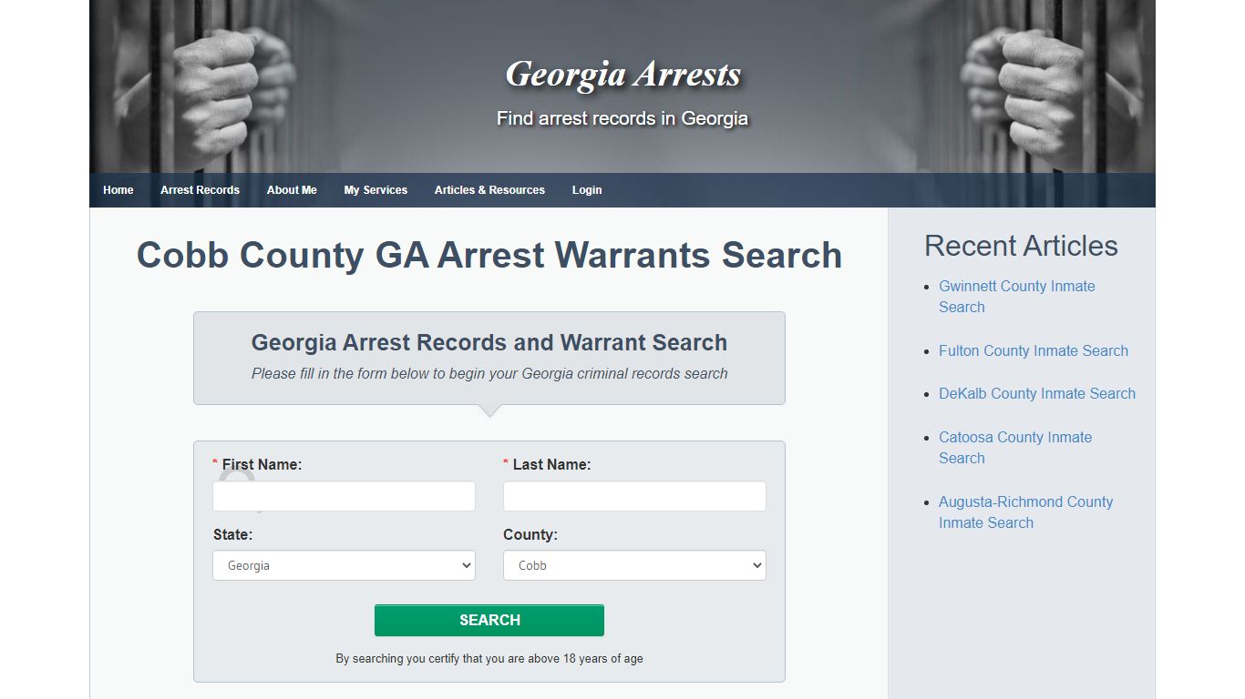 Cobb County GA Arrest Warrants Search - Georgia Arrests